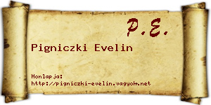 Pigniczki Evelin névjegykártya